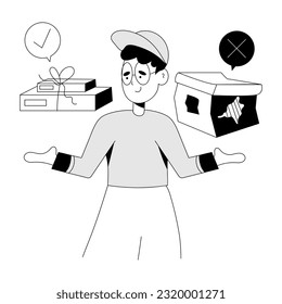 Sketchy illustration of decision making 