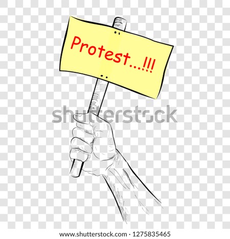 Sketchy Illustration for Demonstration or Protest at transparent effect background
