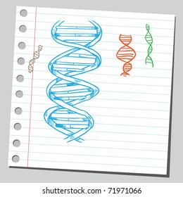 Sketchy illustration of a DNA spirals