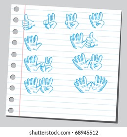 Sketchy illustration of a hands counting