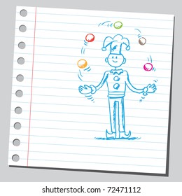 Sketchy illustration of a juggler