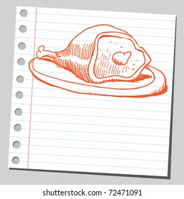 Sketchy illustration of a meat