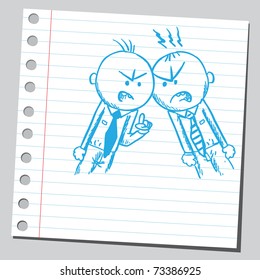 Sketchy illustration of a men arguing