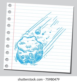 Sketchy illustration of a meteor