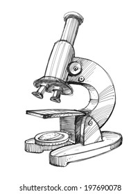 Sketchy illustration of microscope. EPS 10. No transparency. No gradients.