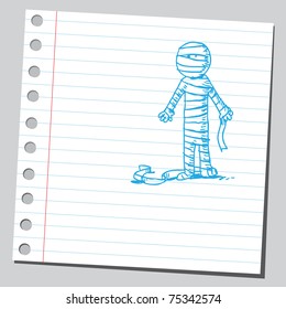Sketchy illustration of a mummy