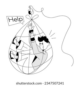 Sketchy illustration of net trap