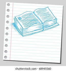 Ilustración esquemática de un libro abierto