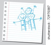 Sketchy illustration of a people laughing