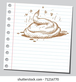 Skizzenhafte Illustration eines Poos
