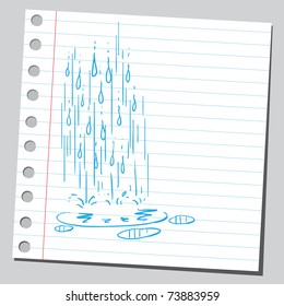 Sketchy illustration of a rain fall