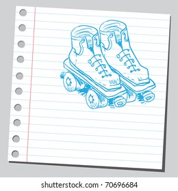 Sketchy illustration of a roller skates