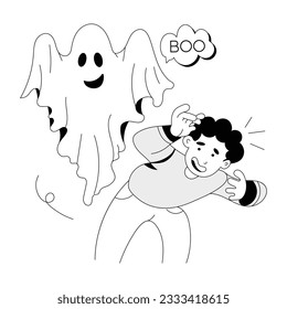 Una ilustración incompleta del fantasma aterrador 