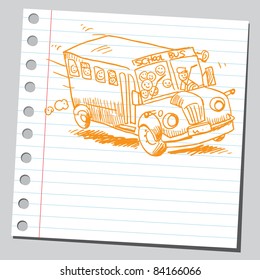 Sketchy illustration of a school bus