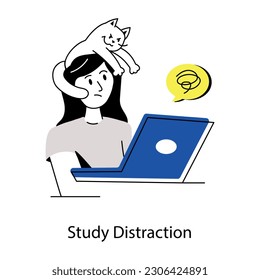A sketchy illustration of study distraction 