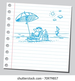 Sketchy illustration of a summer scene