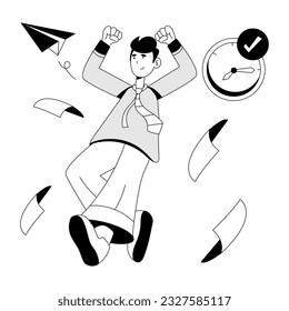 Sketchy illustration of task complete  