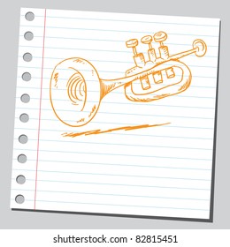 Sketchy illustration of a trumpet