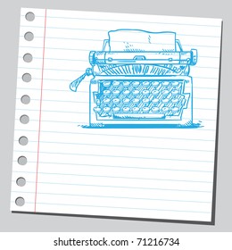 Sketchy illustration of a typewriter machine