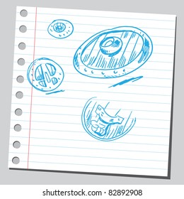 Sketchy illustration of a viking shields
