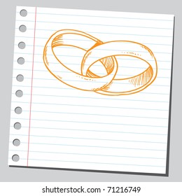 Sketchy illustration of a wedding rings