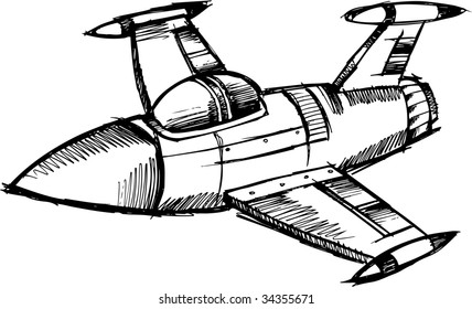 Ilustración de vectores Jet Sketchy