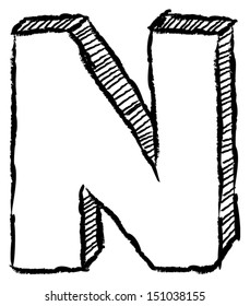 Sketchy letter N