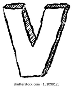 Sketchy letter V