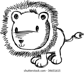 Sketchy Lion Vector Illustration