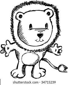 Sketchy Lion Vector Illustration