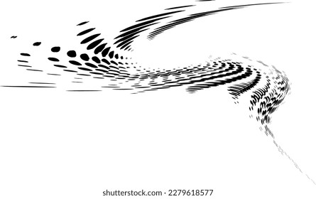 Sketchy mottled border in a swirl view with rolling corner. Space for copy text. Vector.
