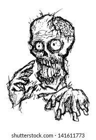 sketchy mummy isolated on white background