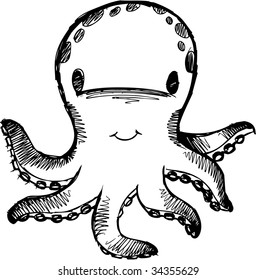 Sketchy Octopus Vector Illustration