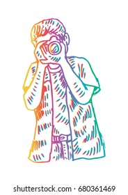 Sketchy of a photographer.