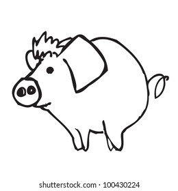 Sketchy Pig doodle