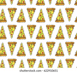 sketchy pizza seamless background