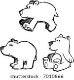 Sketchy Polar Bear Set Vector Illustration