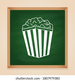 sketchy pop corn with chalkboard background