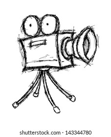 sketchy projector in doodle style