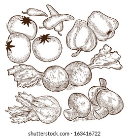 sketchy raw vegetables