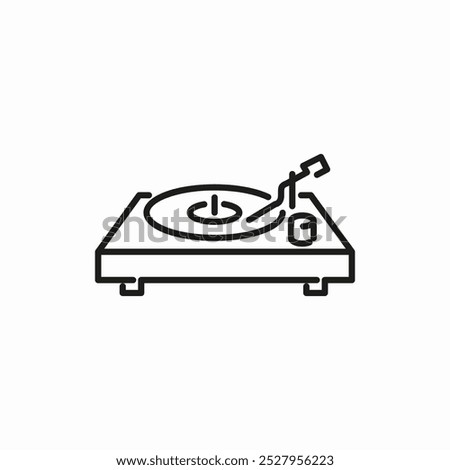 sketchy record player icon sign vector