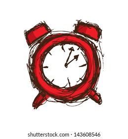 sketchy red clock icon