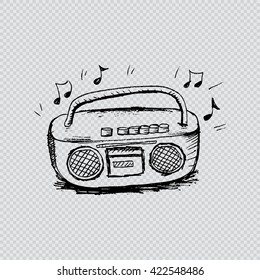 sketchy retro radio