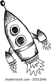 Sketchy Rocket Vector Illustration