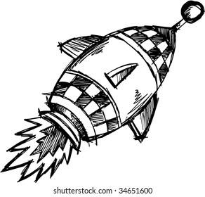 Sketchy Rocket Vector Illustration