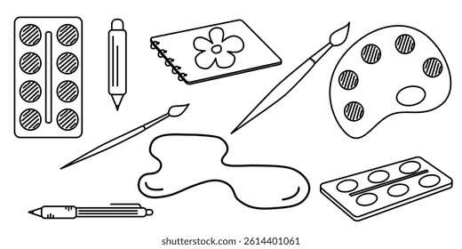 Sketchy School Supplies Collection. Fun Handdrawn Doodles for Kids and Education