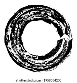 Sketchy, scribble, grungy circle textured design element