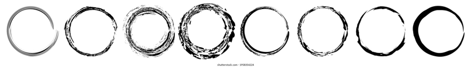 Sketchy, scribble, grungy circle textured design element