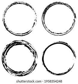 Sketchy, scribble, grungy circle textured design element