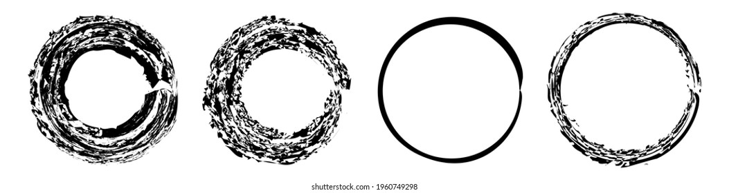 Sketchy, scribble, grungy circle textured design element